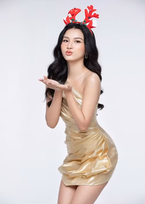 Chân dài sinh năm 2001 lọt top 10 chung cuộc, thắng danh hiệu Người đẹp Áo dài, top 5 Người đẹp Biển ở Hoa hậu Việt Nam 2020.