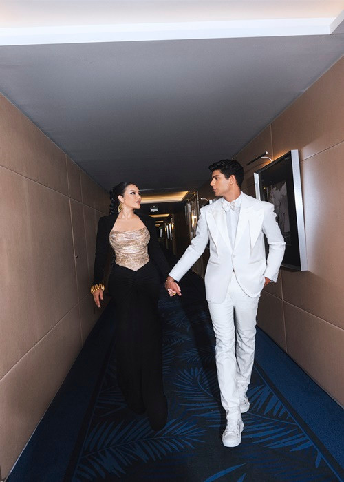 Trong bộ ảnh chung, mỹ nam Brazil bảnh bao với bộ suit trắng còn Lý Nhã Kỳ quyến rũ, sang trọng.