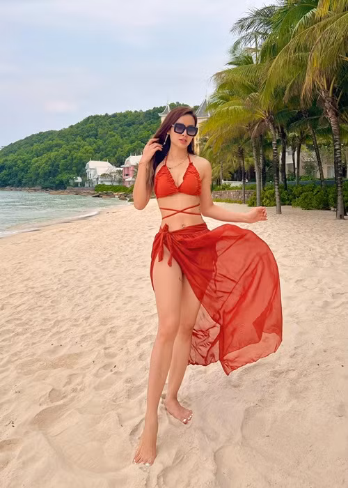 Bà xã của Lý Bình cũng mua không ít loại trang phục áo tắm gợi cảm hết mức.