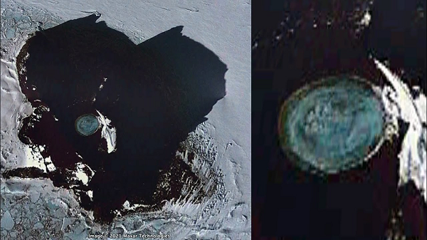 Chuyên gia tự xưng về UFO khẳng định vật thể này có thể là một chiếc máy bay của người ngoài hành tinh bị rơi và tác động của nó đã gây ra thiệt hại cho lớp băng.