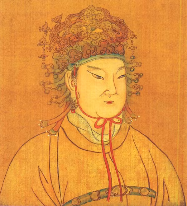 Vào ngày 7 tháng 7 năm 700, Võ Tắc Thiên đến Tung Sơn và sai đạo sĩ Hồ Siêu lập kim giản nhằm cầu tiêu trừ hết mọi tội lỗi. Miếng vàng mỏng tinh xảo này tượng trưng cho các vị thần với hy vọng thần linh sẽ tha thứ cho những tội ác mà Võ Tắc Thiên đã phạm phải trong những năm tháng nắm quyền sinh sát trong tay.