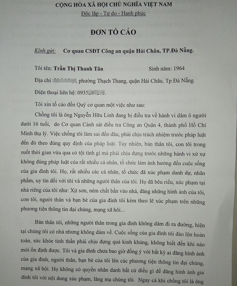 Vo ong Nguyen Huu Linh rut don to viec bi lam nhuc