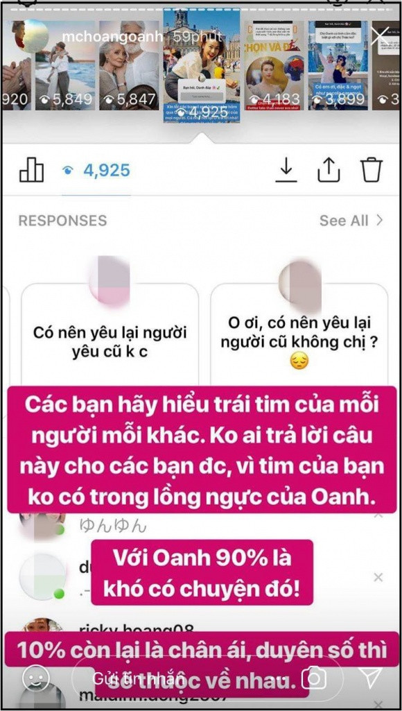 Hoang Oanh lan dau mo long chia se ve nguoi cu
