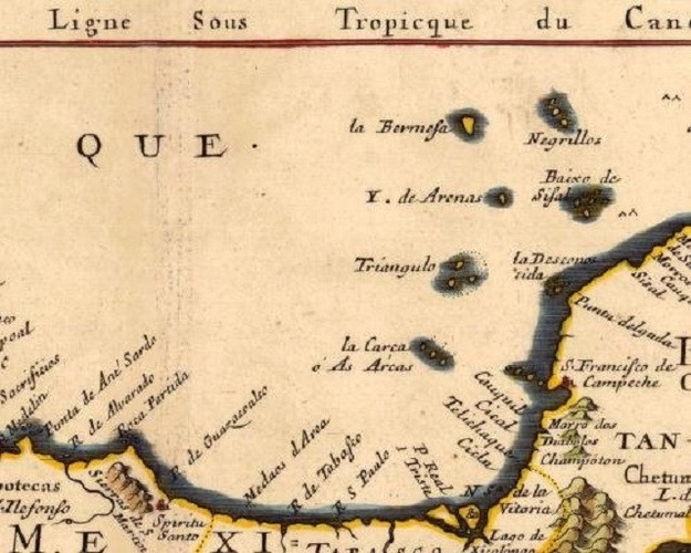 Đến năm 1857, đảo Bermeja xuất hiện trên bản đồ Mỹ và tiếp tục được công nhận năm 1946 trong một bản đồ Atlas Địa lý của Mexico.