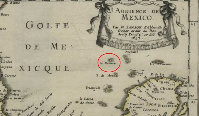 Đảo Bermeja lần đầu tiên xuất hiện trong tấm bản đồ của những nhà thám hiểm Tây Ban Nha vào thế kỷ thứ 16.