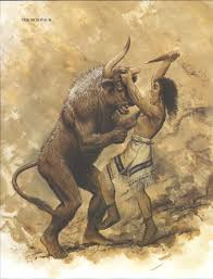 Mỗi năm, vua Minos đem 7 nam và 7 nữ được cống nộp từ Athena làm mồi cho Minotaur ăn thịt.