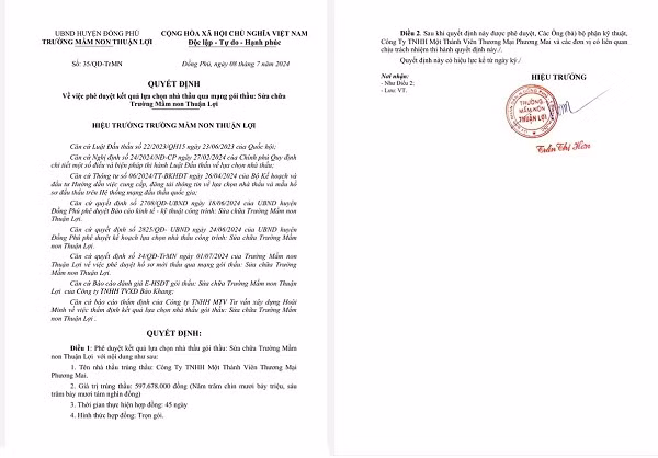 Binh Phuoc: Cong ty Phuong Mai 1 tuan trung 6 goi thau