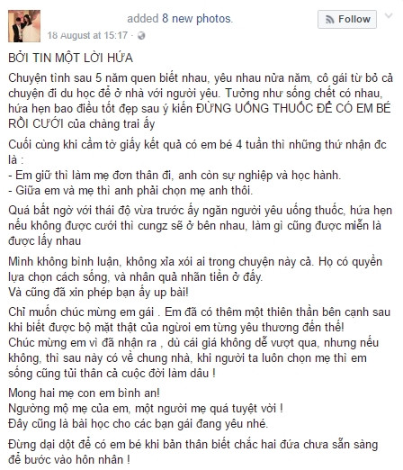 Du nguoi yeu dinh bau roi phan Lam me don than di