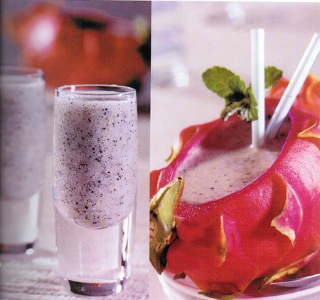 Thanh long, lê. Tỷ lệ 1:12. Thanh long có tác dụng chữa bệnh hen suyễn độc đáo, nó cũng thúc đẩy nhu động đường ruột, có tác dụng nhuận tràng. Hơn nữa nó rất giàu vitamin và chất xơ. Lê lại là loại quả có thể giảm nhiệt phổi và giá trị dinh dưỡng cũng ngang bằng táo.