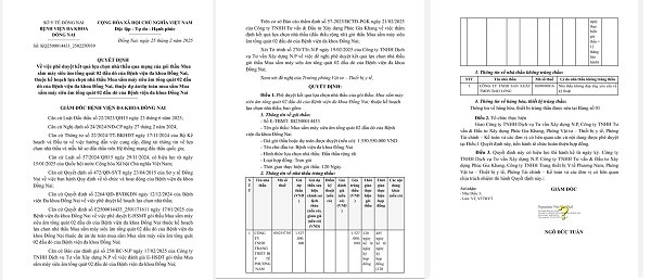 Soi năng lực nhà thầu cung cấp máy siêu âm tại BVĐK Đồng Nai Soi nang luc nha thau cung cap may sieu am tai BVDK Dong Nai
