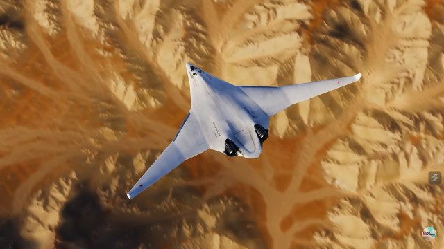 PAK-DA có thể mang nhiều loại đạn dược, từ bom dẫn đường đến đầu đạn hạt nhân. Dự kiến, máy bay sẽ tích hợp hệ thống điện tử và cảm biến tiên tiến, nâng cao hiệu quả trong môi trường tranh chấp. Ảnh: Mô phỏng máy bay ném bom PAK DA của Nga.