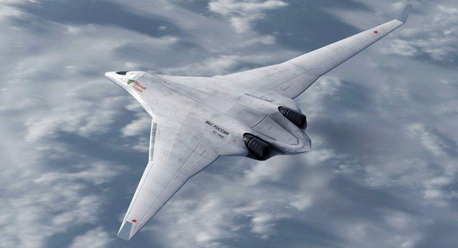 Thiết kế tàng hình với cấu hình cánh bay giúp giảm diện tích phản xạ radar. Máy bay sẽ được trang bị động cơ tuốc bin phản lực tiên tiến, tăng khả năng bay đường dài và giảm khả năng bị radar phát hiện. Ảnh: Mô phỏng máy bay ném bom PAK DA của Nga.