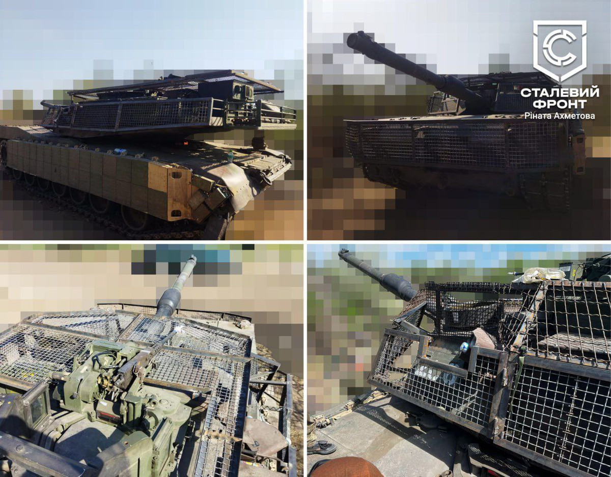 Chiếc xe tăng M1 Abrams mới được sửa đổi của Ukraine có tính năng bảo vệ khá toàn diện, nhờ lớp giáp lồng bọc kín và lớp giáp phản ứng nổ bổ sung. Ngày càng có nhiều xe tăng của cả phía Nga và Ukraine xuất hiện với những lớp bảo vệ như vậy trên chiến trường. Ảnh: X.