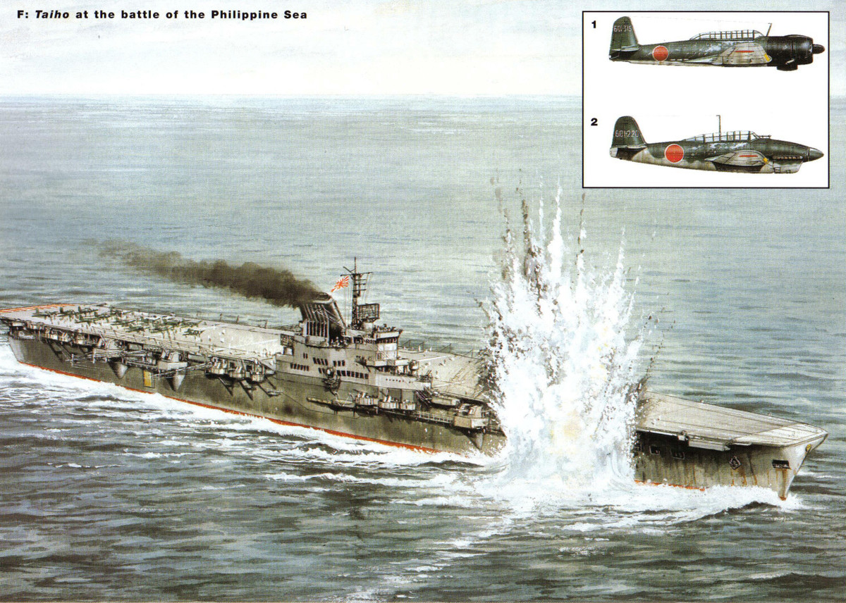 Đó là ngày 19/6/1944, trong trận chiến biển Philippines, sau khi bị trúng một quả ngư lôi từ tàu ngầm USS Albacore, các thủy thủ đã cố gắng sửa lại con tàu. Việc sửa chữa diễn ra tốt đẹp và con tàu vẫn tiếp tục tung ra những chiếc máy bay từ sàn đáp của nó.