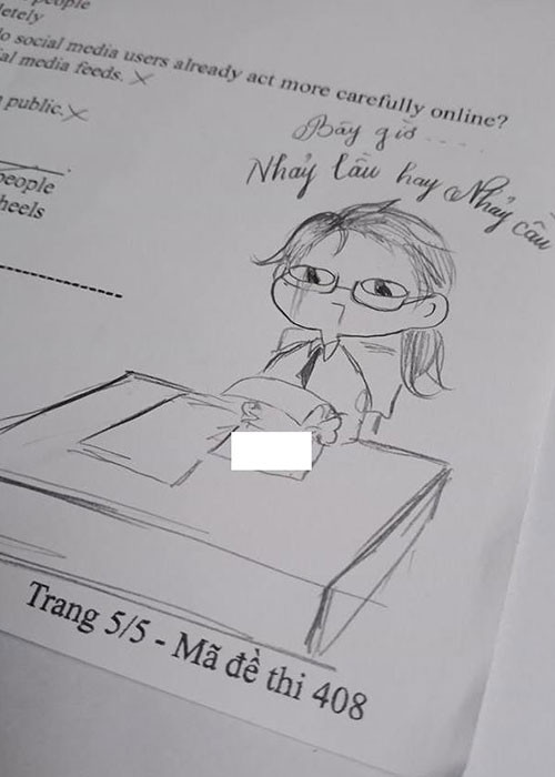 Không làm được bài thi môn Tiếng Anh, sĩ tử ngồi vẽ tranh kể khổ khiến dân mạng không khỏi bật cười.