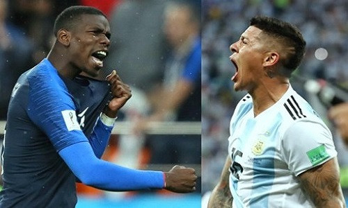 ĐT Pháp gặp Argentina là cặp đấu sớm nhất của vòng 1/8 World Cup 2018. (Ảnh: Getty)