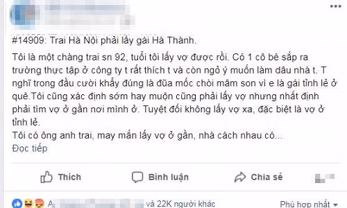 Dòng tâm sự thu hút sự quan tâm của cư dân mạng. Ảnh chụp màn hình