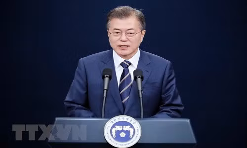 Tổng thống Hàn Quốc Moon Jae-in. (Nguồn: THX/TTXVN) Tổng thống Hàn Quốc Moon Jae-in. (Nguồn: THX/TTXVN)