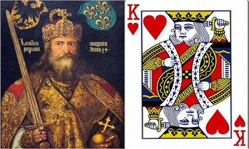 Lá bài K cơ là một trong 52 lá bài của bộ bài tây. Đằng sau lá bài này là nhân vật có thật chứ không chỉ đơn thuần là những hình vẽ được in lên mặt những lá bài. Theo đó, hình ảnh vị vua trong quân bài K cơ chính là vua Charlemagne hay còn gọi Charles Đại đế (742 - 814).