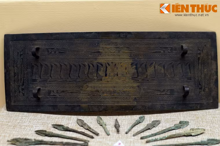 Tấm che ngực là loại hình vũ khí phòng hộ cho các chiến binh. Chúng là những tấm đồng mỏng, một mặt có 4 quai nhỏ hoặc 4 lỗ nhỏ ở 4 góc để buộc dây.