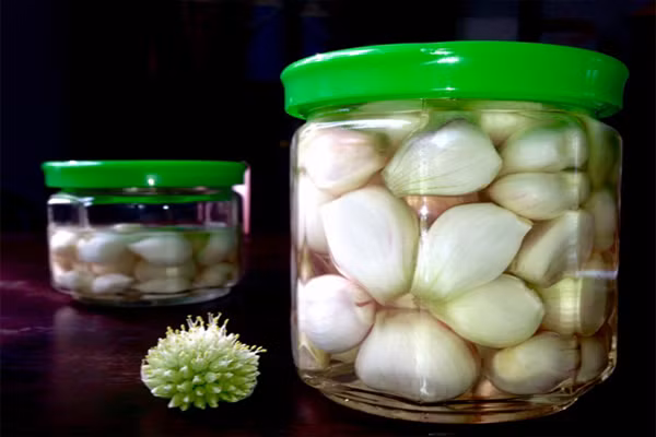 Nên để dưa hành vào vại sứ hoặc thủy tinh thì dưa hành sẽ giữ được lâu hơn. Nếu bỏ vào lọ nhựa thì rất có thể những men chua trong dưa hành sẽ ăn mòn các hóa chất trong lọ nhựa gây hại sức khỏe và dưa rất nhanh hỏng.