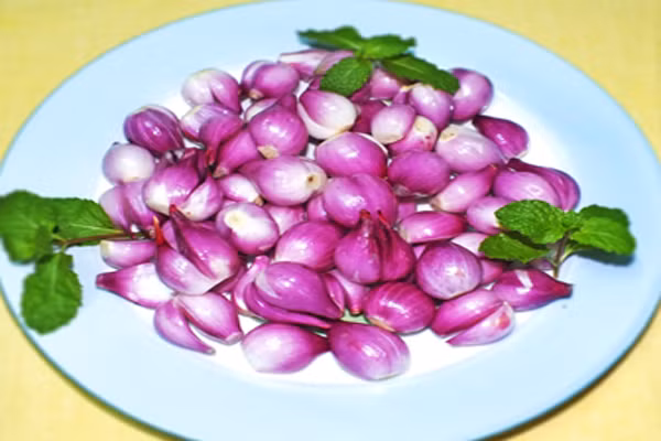 Khi muối dưa hành, chị em cũng không nên bóc tách hết phần bẹ bên ngoài. Chừa lại một hai lớp màu tím để khi ăn thì bỏ phần này đi ăn phần trắng. Và nếu để lớp vỏ tím này lại thì dưa hành cũng lâu bị úng hơn.