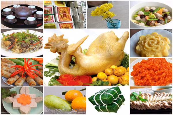 Tục ăn Tết, bày mâm cỗ Tết dâng cúng tổ tiên từ lâu đã là một phong tục đáng quý đặc trưng của người Việt. Đó là cách con cháu thể hiện sự tưởng nhớ, lòng biết ơn đối với ông bà, tổ tiên của mình. Điều kiện địa lý, vùng miền đã mang đến nhiều điểm khác biệt rõ rệt trong mâm cỗ ngày Tết nhưng nét đặc trưng cơ bản mà miền nào cũng phải có trong mâm cỗ là cơm và xôi, đặc biệt là bánh chưng, bánh tét ăn kèm với các loại dưa muối đặc trưng của từng miền.