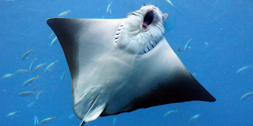 Audrey Spencer kết hợp khuôn mặt của ba chú mèo cưng với mọi loại động vật mà cô cho rằng thích hợp và biến chúng thành những "quái vật lai" vô cùng dễ thương.