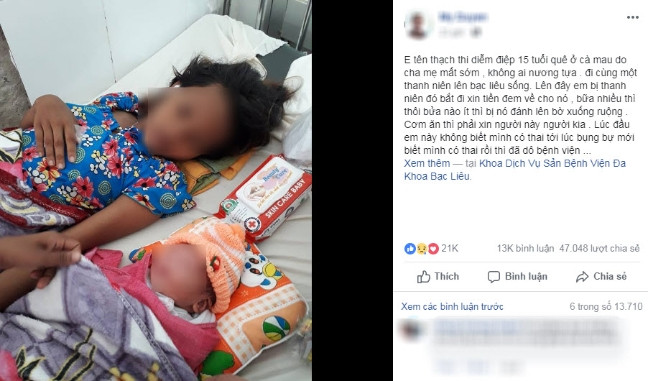 Thuc hu chuyen co be 15 tuoi sinh con o Bac Lieu bi danh dap