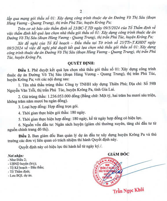 Gia Lai: Duy nhất Cty Thiên Phú tham gia và trúng gói làm đường Kpă Klơng - Hình 5 Gia Lai: Duy nhat Cty Thien Phu tham gia va trung goi lam duong Kpa Klong-Hinh-5