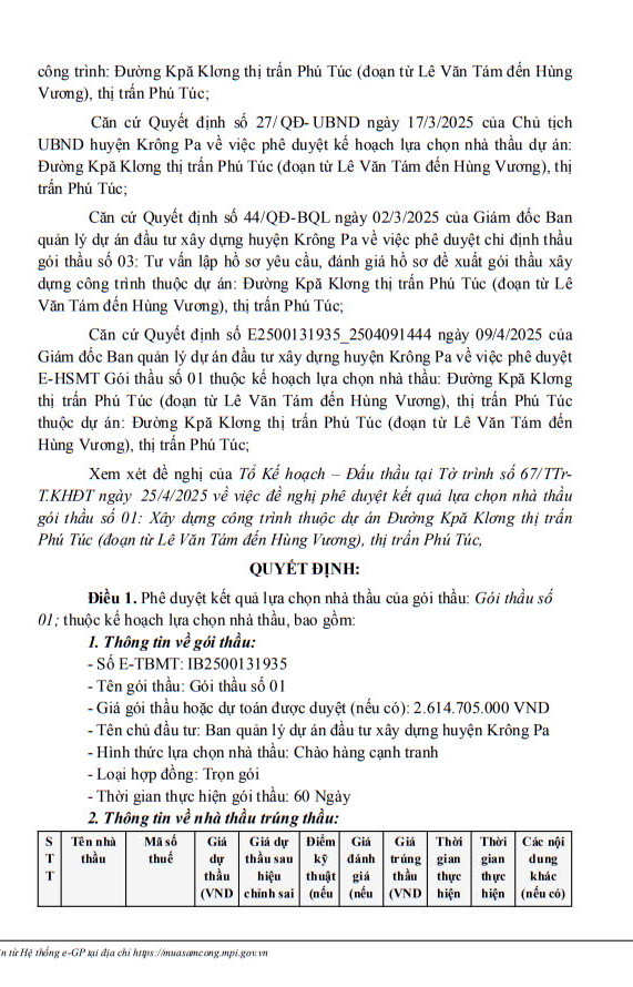 Gia Lai: Duy nhất Cty Thiên Phú tham gia và trúng gói làm đường Kpă Klơng - Hình 2 Gia Lai: Duy nhat Cty Thien Phu tham gia va trung goi lam duong Kpa Klong-Hinh-2