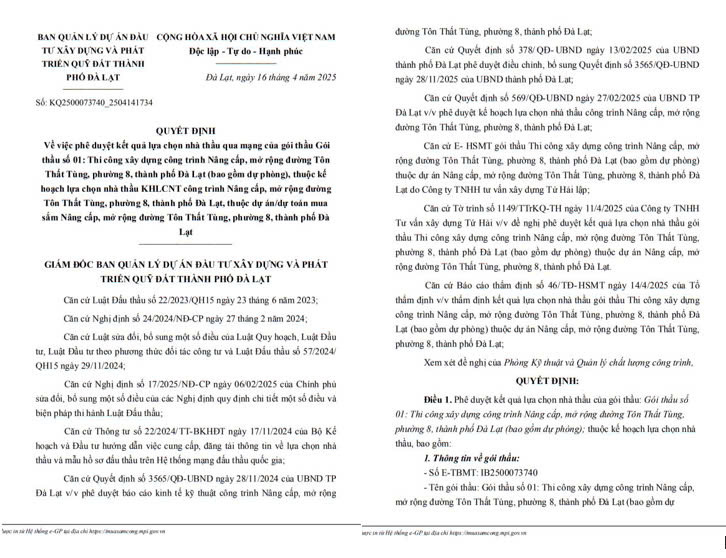 Lam Dong: Lien danh Mai Thanh Tan- Thanh Duy trung goi thau lam duong Ton That Tung