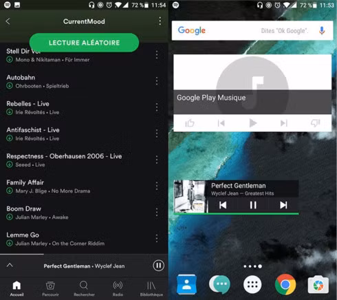 Với ứng dụng Spotify tích hợp trên thanh thông báo hoặc màn hình khóa của điện thoại, người dùng có quyền thâm nhập vào thế giới âm nhạc rộng lớn.