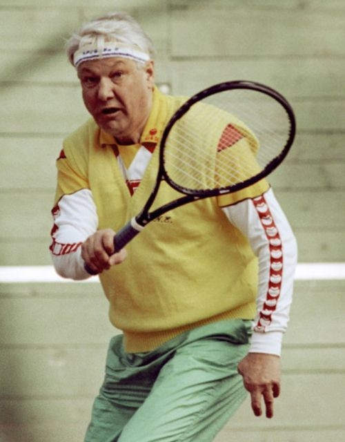 Nhà lãnh đạo Yeltsin trong một buổi chơi tennis tháng 3/1992.