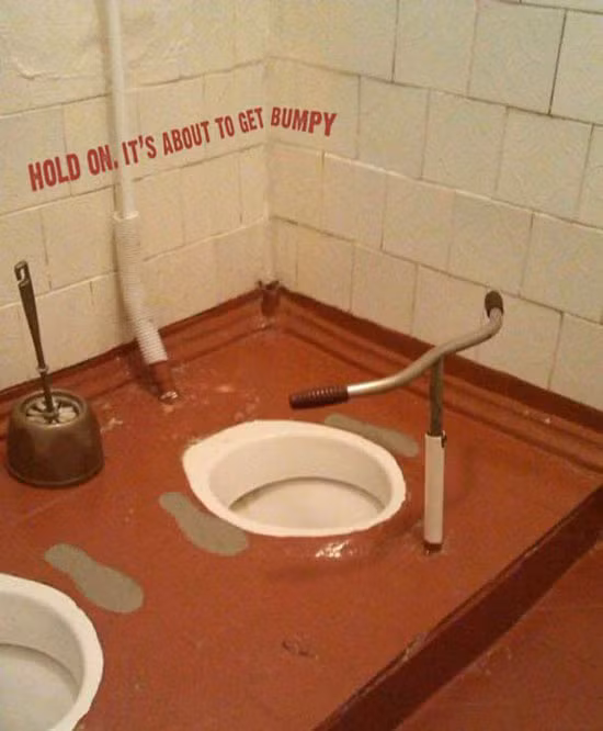 Bồn cầu đặc biệt này còn có thêm cả... tay lái, vừa giải trí vừa giúp bạn ngồi vững.