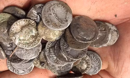 Ngư dân Mike Smale (35 tuổi) đã tình cờ phát hiện kho báu đồng xu La Mã có niên đại 2.000 năm tuổi khi cùng nhóm bạn đi tìm kho báu trên cánh đồng của ông Anthony Butler ở thị trấn Bridport, hạt Dorset, Anh.