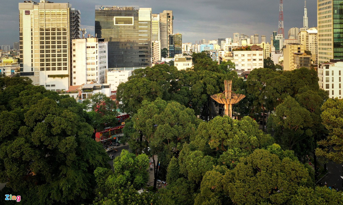 Khu vực vòng xoay hồ Con Rùa là một trong những địa điểm có nhiều cây xanh nhất TP.HCM.