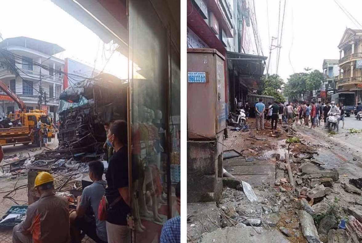 "Đây là tốc độ lớn nhất mà chiếc xe đạt được vào thời điểm gây tai nạn. So với tốc độ tối đa mà xe đầu kéo di chuyển trong khu vực dân cư là 50 km/h, thì lái xe Pháp không vi phạm tốc độ theo quy định của pháp luật" - thiếu tá Thăng nói.