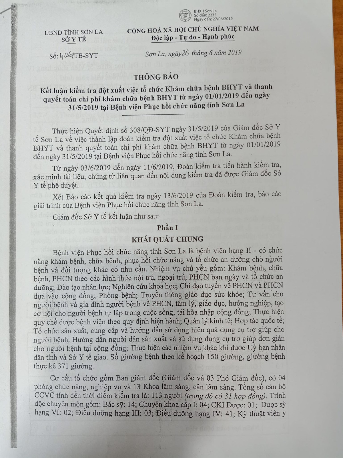 Nghi truc loi bao hiem o Son La: So Y te thua nhan benh nhan tang dot bien