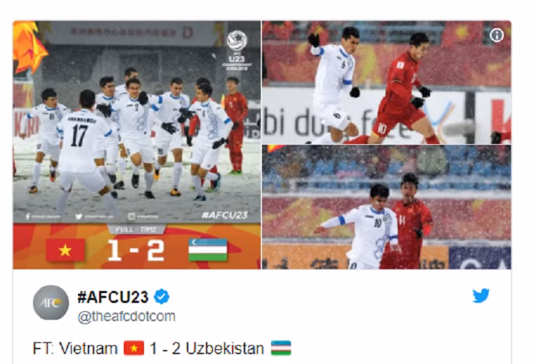 Dù thất bại đầy tiếc nuối trước U23 Uzbekistan nhưng những gì đội tuyển U23 Việt Nam đã thể hiện xứng đáng được ghi nhận và ngợi khen. Ảnh chụp màn hình.
