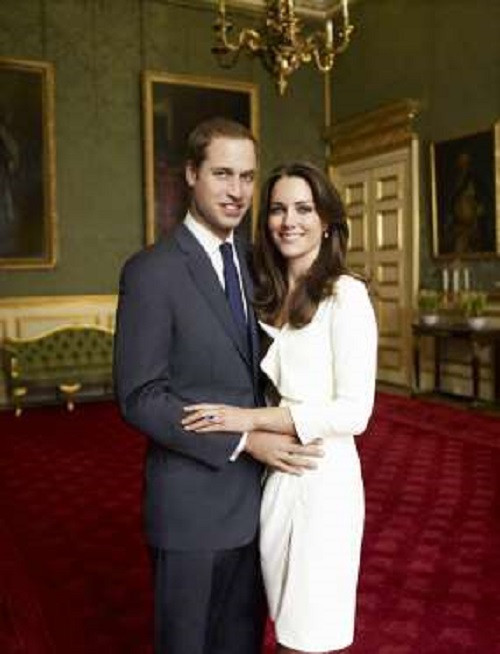 Ảnh đính hôn chính thức của Hoàng tử William và Công nương Kate Middleton tại Cung điện St James năm 2010. Ảnh: PA.