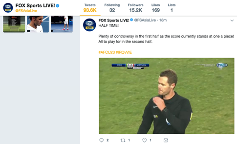 Trọng tài Chris Beath gây tranh cãi khi cho tuyển U23 Iraq hưởng quả phạt đền tối 20/1. Ảnh: Fox Sports.