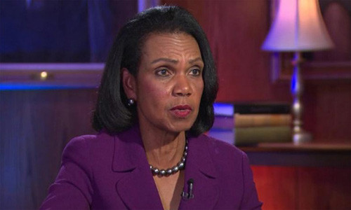 Cựu ngoại trưởng Mỹ Condi Rice khi trả lời trên chương trình "The Axe Files". (Ảnh: CNN)