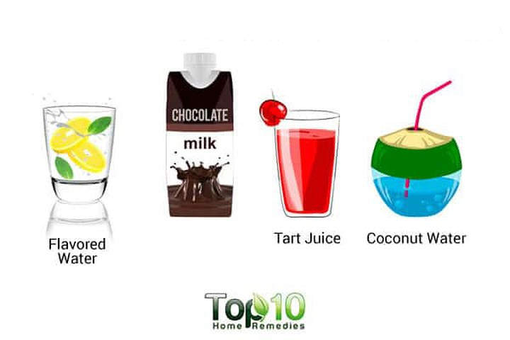 Nước là lựa chọn tốt nhất cho việc hydrat hóa sau khi tập thể dục, nó giúp phục hồi và duy trì độ bền. Tuy nhiên không nên uống nước lạnh vì chúng có thể có tác động tiêu cực đến ruột của bạn và gây ra các vấn đề về tiêu hóa. Một số thức uống lành mạnh có thể dùng như nước chanh, socola, nước dừa...