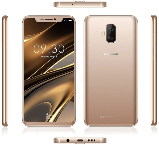 Các hãng điện thoại tới từ Trung Quốc cùng ghi danh mình vào cuộc đua "tai thỏ" với iPhone X với cái tên Doogee V màn hình 6,2-inch với viền bezel siêu mỏng. Doogee V không hề có các cảm biến nằm ở đây như trên X, mà chỉ là một cảm biến ánh sáng, loa và máy ảnh trước. Tuy vậy, Doogee V cũng mang một điểm nổi bật mà ít mẫu điện thoại nào trên thế giới có được đó chính là tích hợp được cảm biến vân tay ngay dưới màn hình điện thoại.