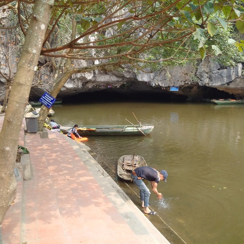 Bến đò đã dừng hoạt động đón khách.