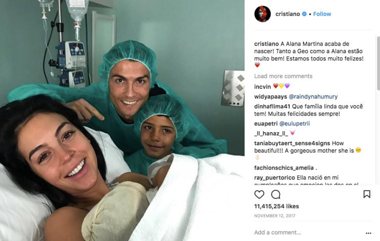 Từ đó, Ronaldo có vẻ giữ mối quan hệ lâu dài với bạn gái Georgina Rodriguez. Tháng 11/2017, Rodriguez hạ sinh bé gái Alana Martina – đứa con thứ 4 của Ronaldo.