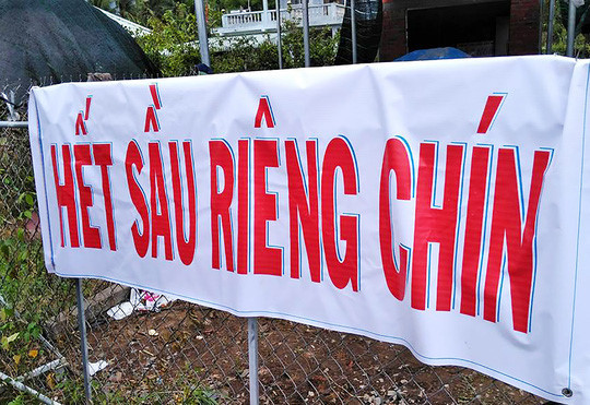 Lượng người mua quá đông khiến các vựa phải treo bảng "cháy hàng". Ảnh: Lê Phong.