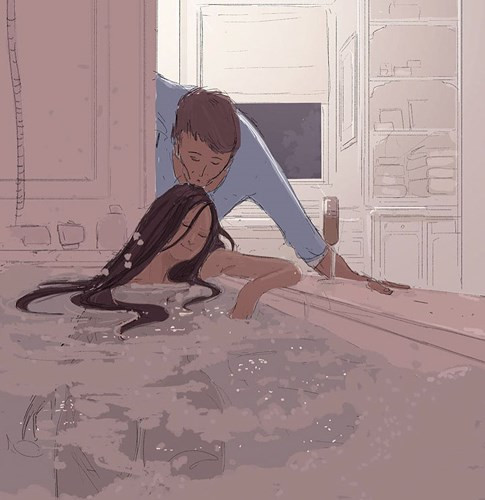 Trao cô ấy một nụ hôn khi thư giãn.