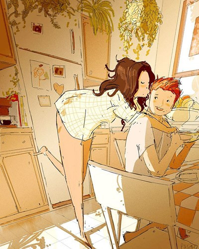Họa sĩ Pascal Campion người Mỹ gốc Phi đã gây chú ý với công chúng bằng bộ tranh đầy ngọt ngào, cảm xúc về tình yêu.